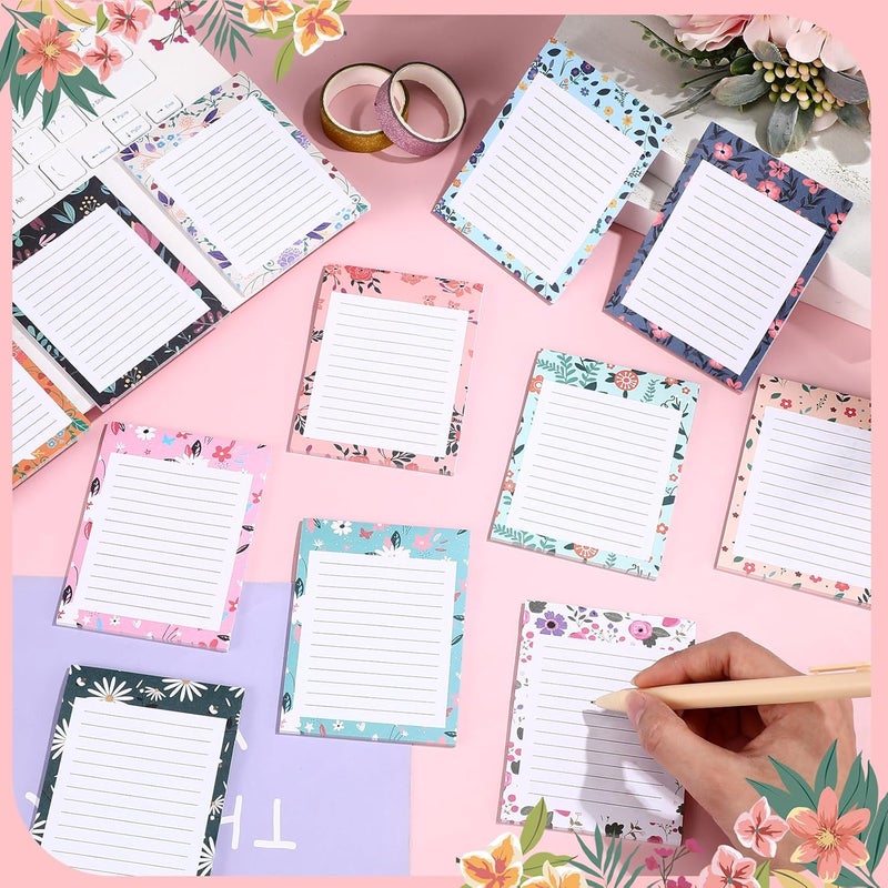 Chiisong 12 Pieces Flower Theme Sticky Notes Flower to Do List 3x4 Inch Floral Memo Pads for Floral Gift Adhesive Notepads for Office Home School Party Supplies Birthday Gift, 12 Styles - Image 4